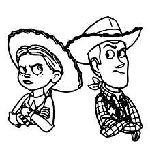 toy story para colorir woody e jessie