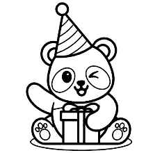 panda para colorir aniversariante