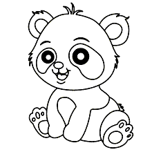 panda para colorir bebe