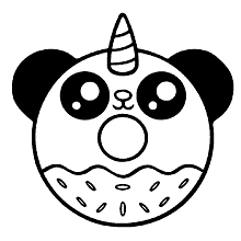 panda para colorir biscoito