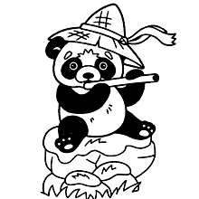 panda para colorir chapeu