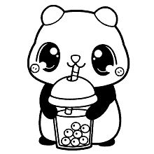 Panda no donut para colorir - Imprimir Desenhos