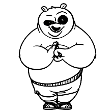 panda para colorir kung fu