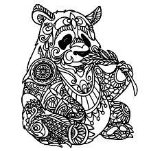 panda para colorir mandala