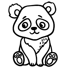 panda para colorir meigo