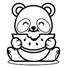 Panda no donut para colorir - Imprimir Desenhos