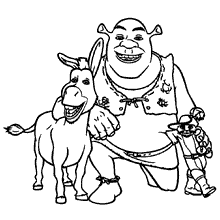 shrek para colorir burro gato e shrek