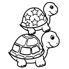 tartaruga para colorir estrelinhas