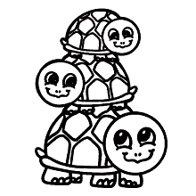 tartaruga para colorir familia