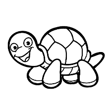 tartaruga para colorir feliz