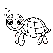 tartaruga para colorir fofinha