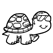 tartaruga para colorir oculos
