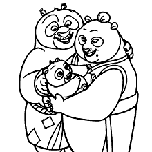 kung fu panda para colorir familia