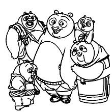 kung fu panda para colorir pandas