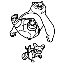 kung fu panda para colorir treinando