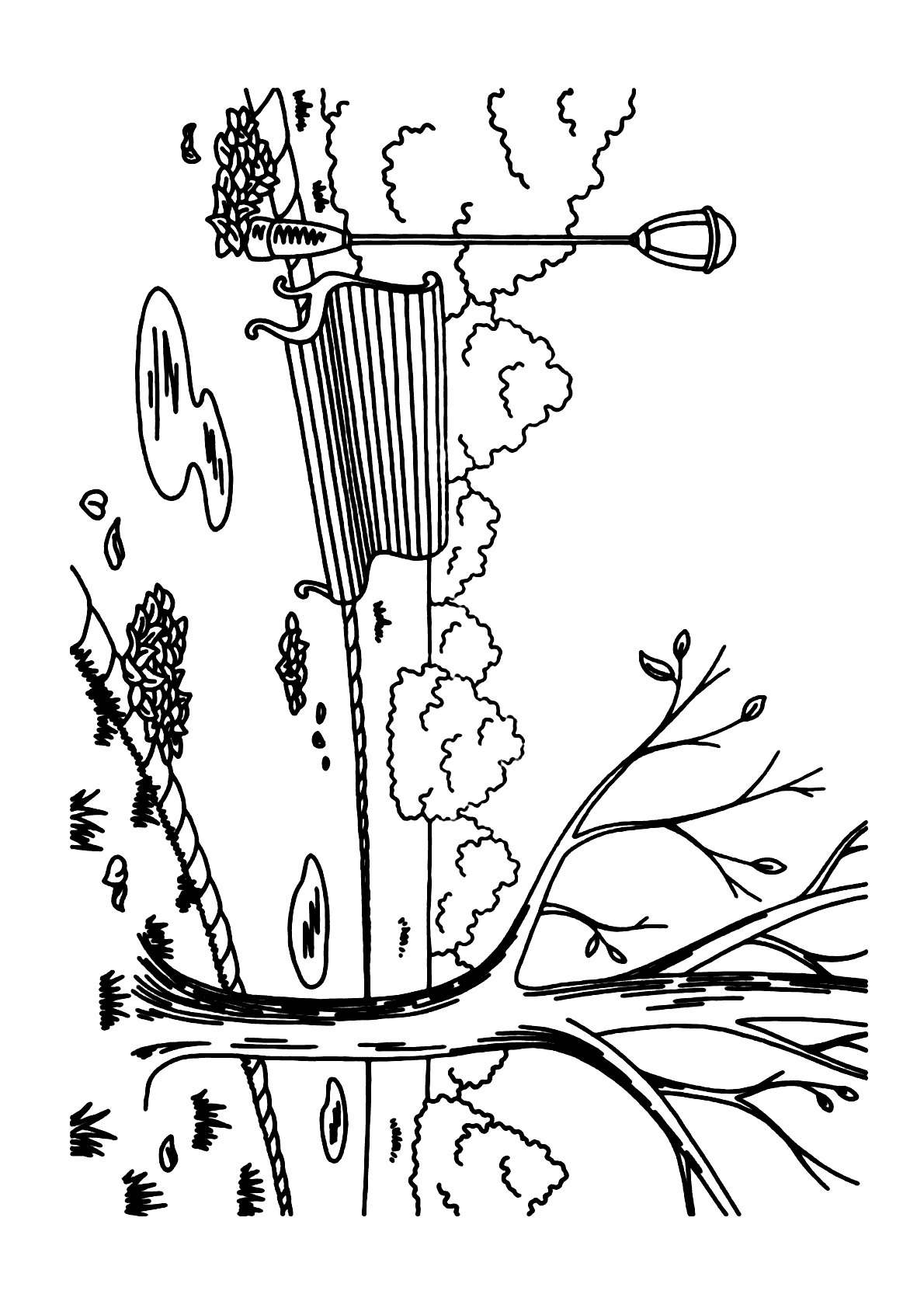 Paisagem No Outono Para Colorir Imprimir Desenhos 2883