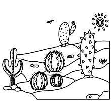 paisagens para colorir cactus