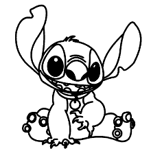 stitch para colorir coleira