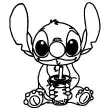 stitch para colorir milkshake