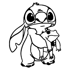 stitch para colorir sapo