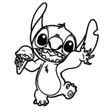 stitch para colorir sorvete