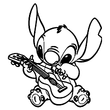 stitch para colorir violao