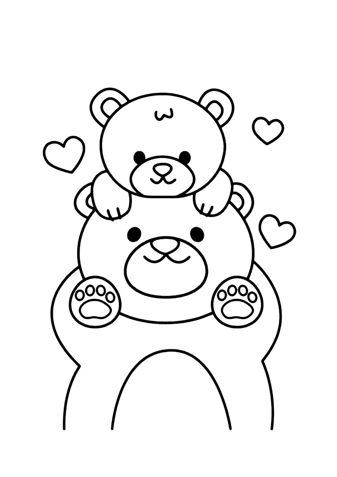 Ursinho e mamãe para colorir - Imprimir Desenhos