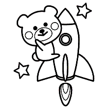 ursinhos para colorir foguete